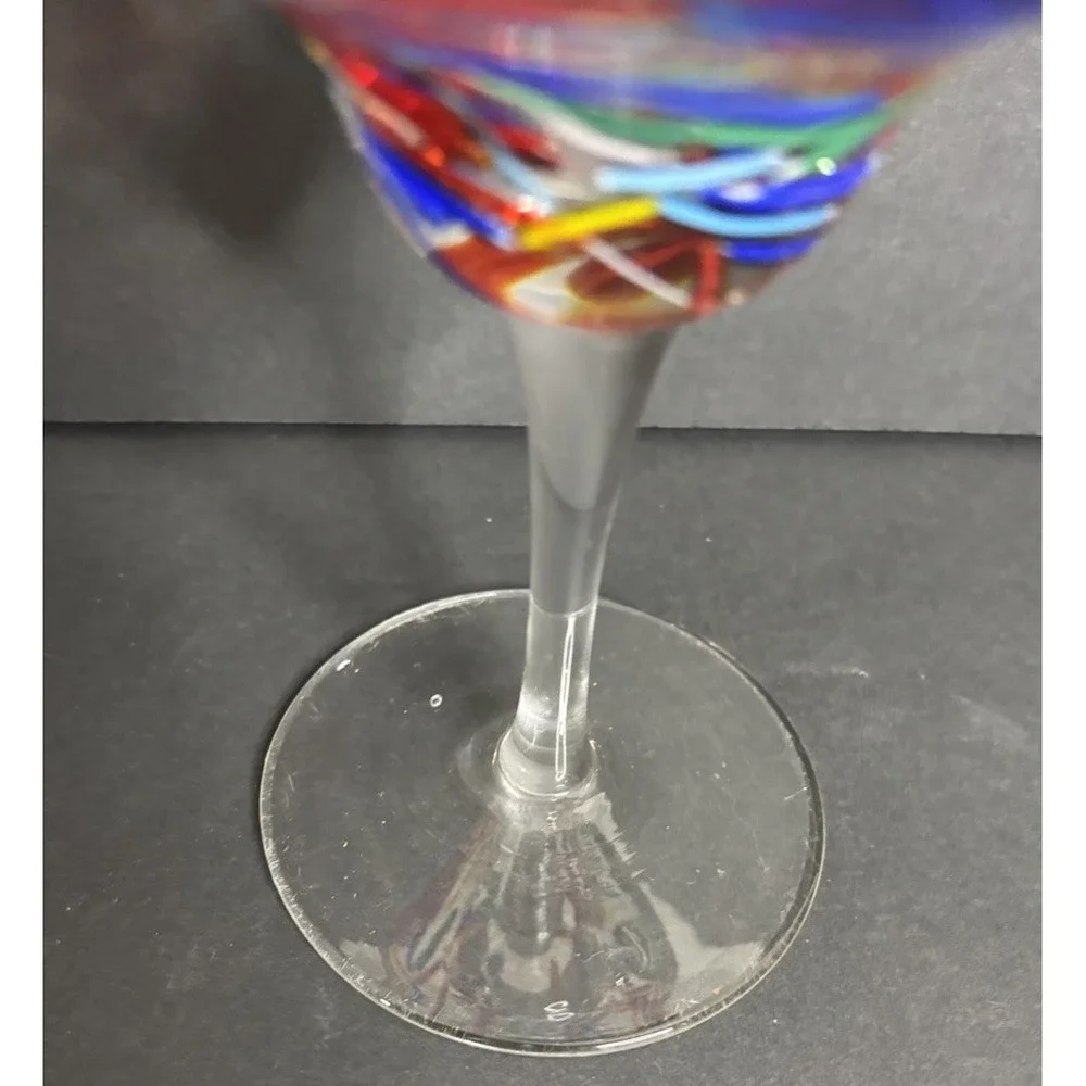 Pier 1 Confetti Margarita Glass Goblet 6 3/4
